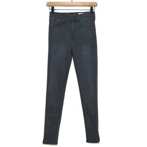 Rag & Bone High Rise Ankle Skinny Jeans Gray Denim Size 25 Casual Chic